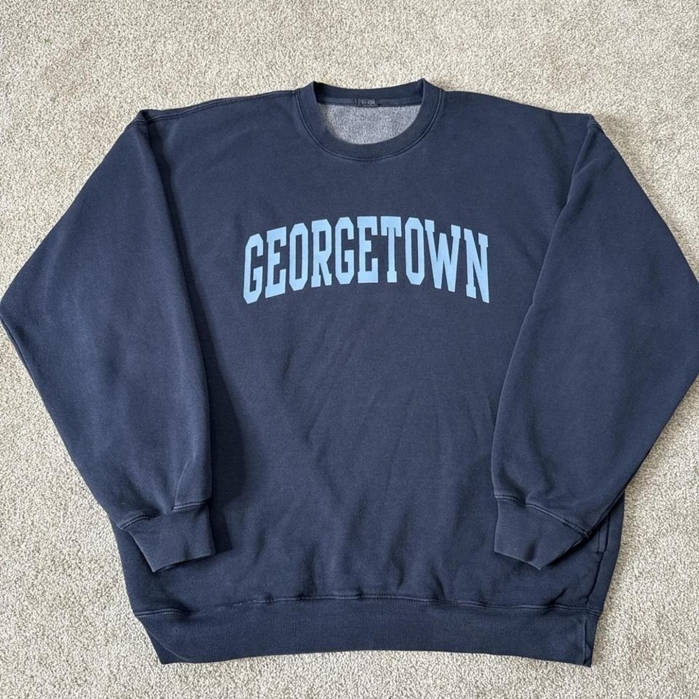 John Galt Georgetown University Crewneck Sweatshirt 2X Navy